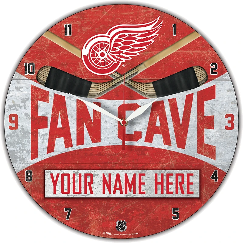 WinCraft Detroit Red Wings Personalized 14'' Round Wall Clock
