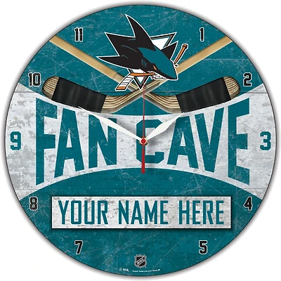 WinCraft San Jose Sharks Personalized 14'' Round Wall Clock