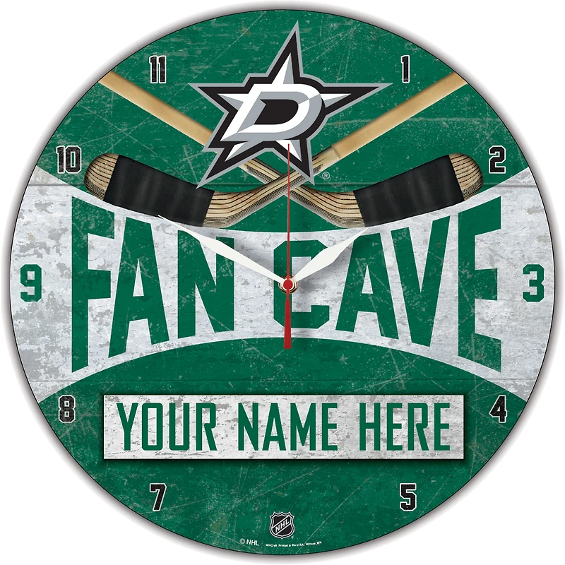WinCraft Dallas Stars Personalized 14'' Round Wall Clock