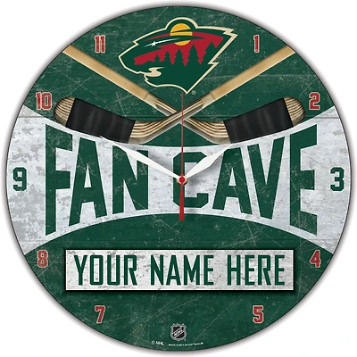 WinCraft Minnesota Wild Personalized 14'' Round Wall Clock