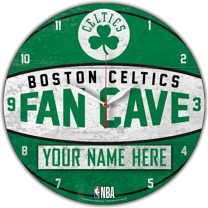 WinCraft Boston Celtics Personalized 14'' Round Wall Clock