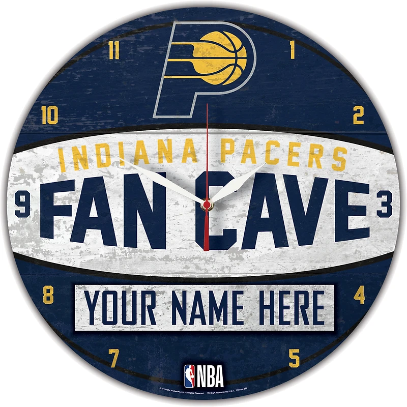 WinCraft Indiana Pacers Personalized 14'' Round Wall Clock