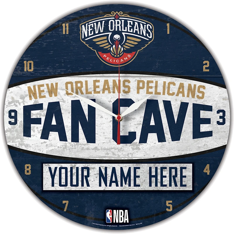 WinCraft New Orleans Pelicans Personalized 14'' Round Wall Clock