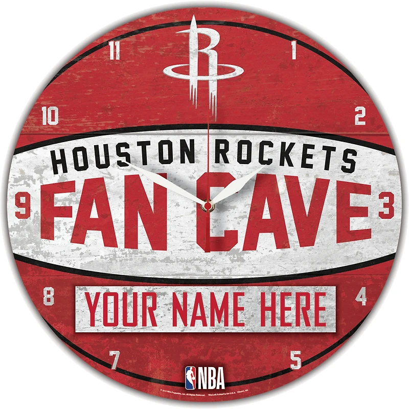 WinCraft Houston Rockets Personalized 14'' Round Wall Clock