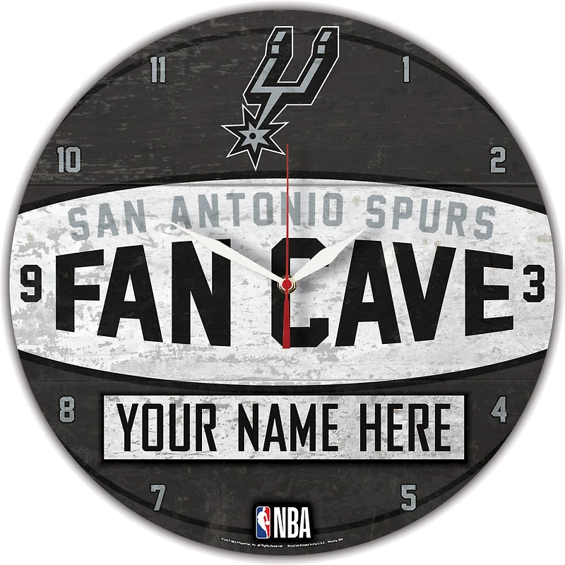 WinCraft San Antonio Spurs Personalized 14'' Round Wall Clock