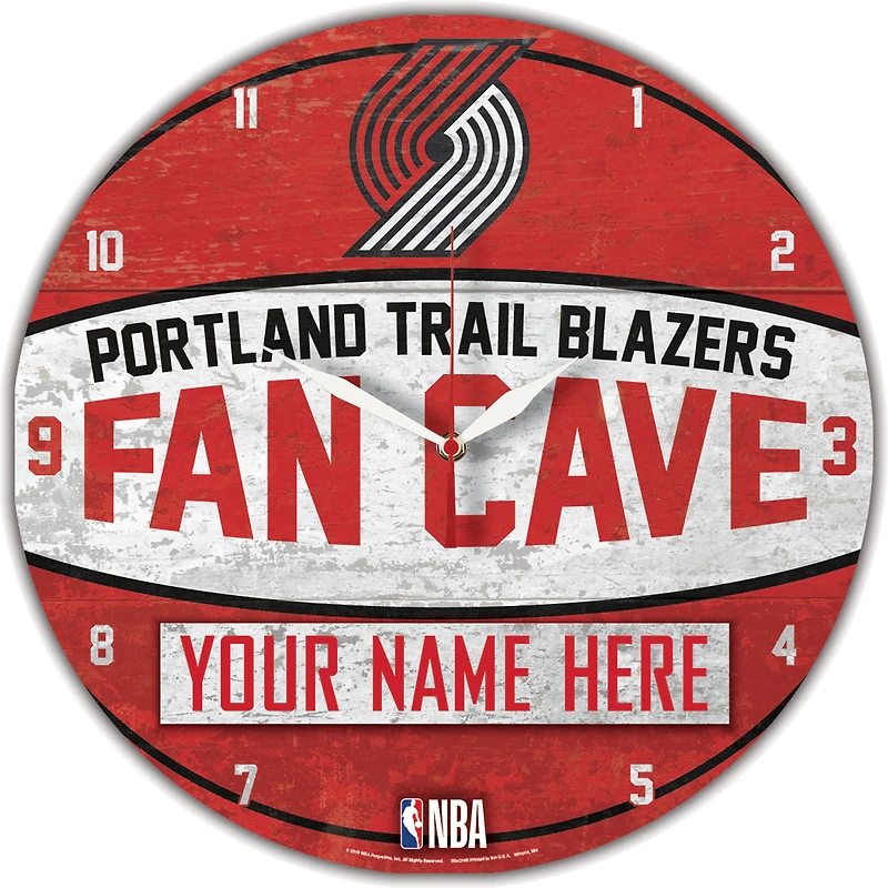 WinCraft Portland Trail Blazers Personalized 14'' Round Wall Clock