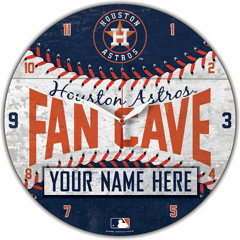 WinCraft Houston Astros Personalized 14'' Round Wall Clock