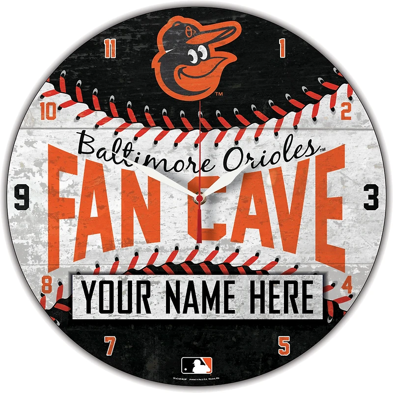 WinCraft Baltimore Orioles Personalized 14'' Round Wall Clock