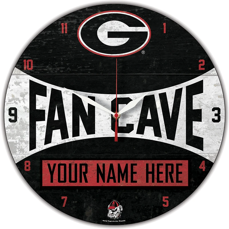 WinCraft Georgia Bulldogs Personalized 14'' Round Wall Clock