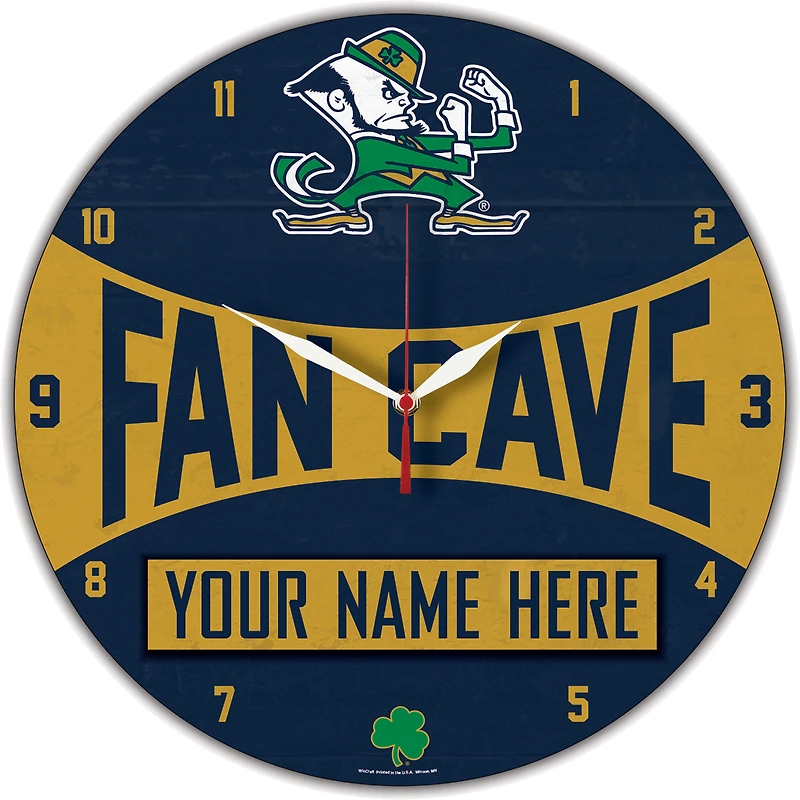 WinCraft Notre Dame Fighting Irish Personalized 14'' Round Wall Clock