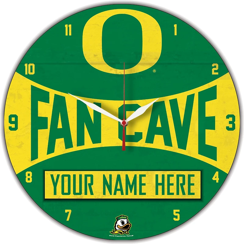 WinCraft Oregon Ducks Personalized 14'' Round Wall Clock