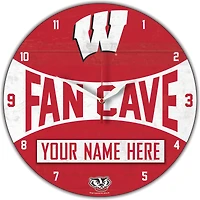 WinCraft Wisconsin Badgers Personalized 14'' Round Wall Clock