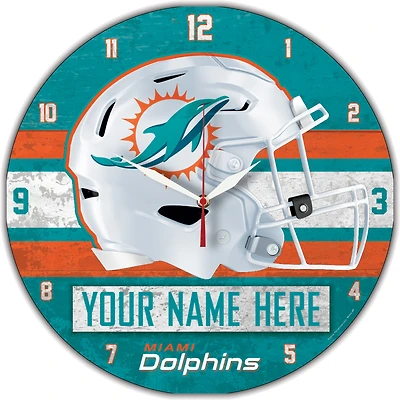 WinCraft Miami Dolphins Personalized 14'' Round Wall Clock