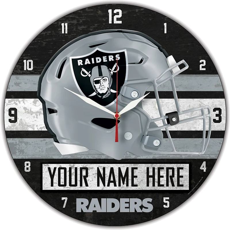 WinCraft Las Vegas Raiders Personalized 14'' Round Wall Clock