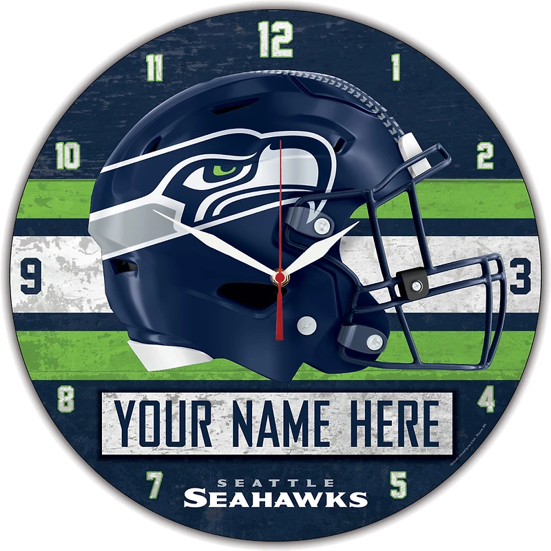 WinCraft Seattle Seahawks Personalized 14'' Round Wall Clock