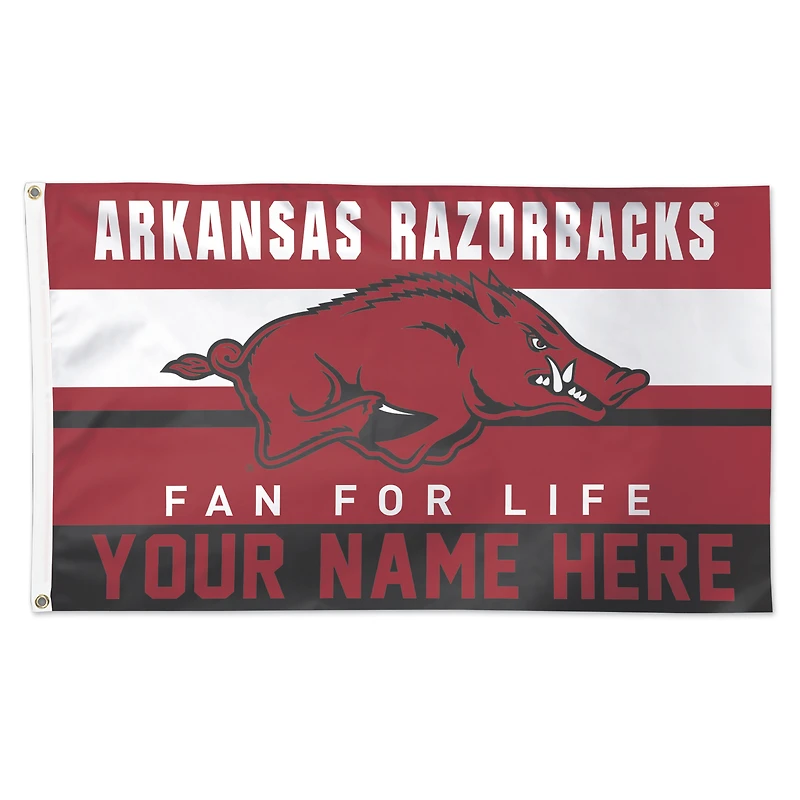 WinCraft Arkansas Razorbacks Personalized 3' x 5' One-Sided Deluxe Flag