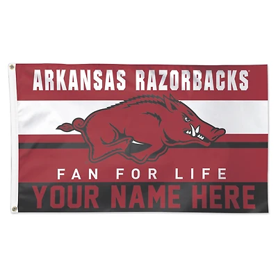 WinCraft Arkansas Razorbacks Personalized 3' x 5' One-Sided Deluxe Flag