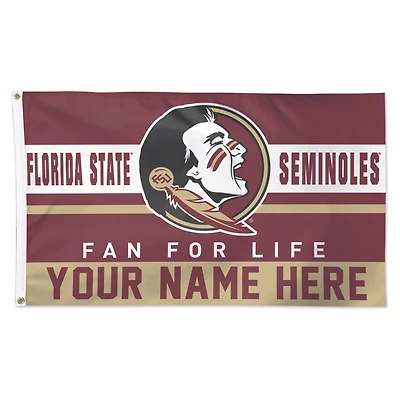 WinCraft Florida State Seminoles Personalized 3' x 5' One-Sided Deluxe Flag
