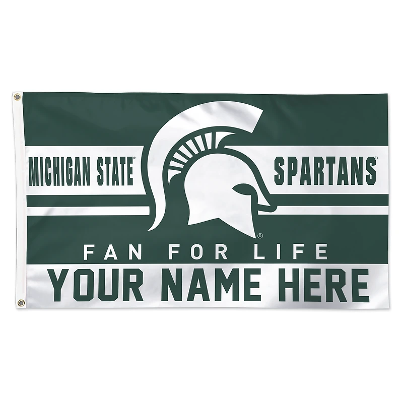 WinCraft Michigan State Spartans Personalized 3' x 5' One-Sided Deluxe Flag