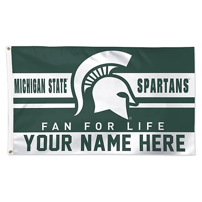 WinCraft Michigan State Spartans Personalized 3' x 5' One-Sided Deluxe Flag