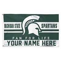 WinCraft Michigan State Spartans Personalized 3' x 5' One-Sided Deluxe Flag