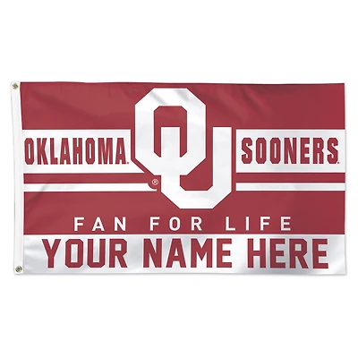 WinCraft Oklahoma Sooners Personalized 3' x 5' One-Sided Deluxe Flag