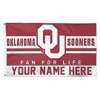 WinCraft Oklahoma Sooners Personalized 3' x 5' One-Sided Deluxe Flag