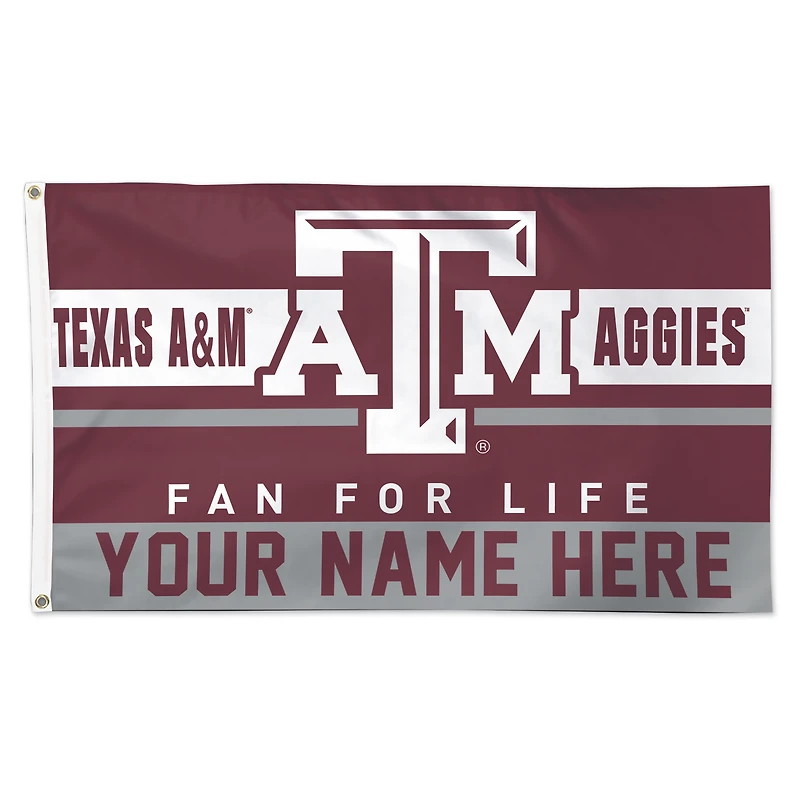 WinCraft Texas A&M Aggies Personalized 3' x 5' One-Sided Deluxe Flag