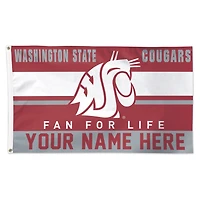WinCraft Washington State Cougars Personalized 3' x 5' One-Sided Deluxe Flag