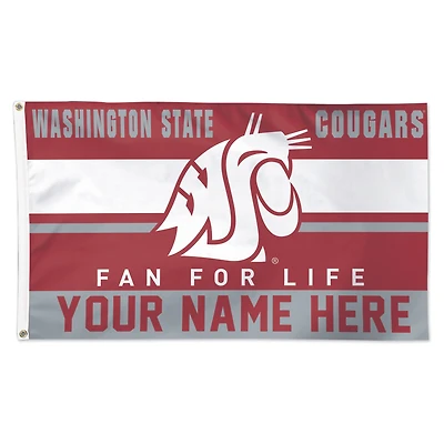 WinCraft Washington State Cougars Personalized 3' x 5' One-Sided Deluxe Flag
