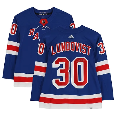 Henrik Lundqvist New York Rangers Autographed Blue Adidas Authentic Jersey