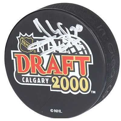 Henrik Lundqvist New York Rangers Autographed 2000 NHL Draft Logo Hockey Puck