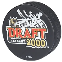 Henrik Lundqvist New York Rangers Autographed 2000 NHL Draft Logo Hockey Puck