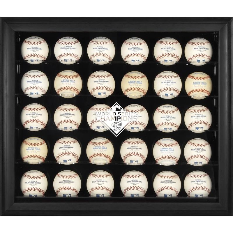 Washington Nationals Black Framed 2019 World Series Champions Logo 30-Baseball Display Case