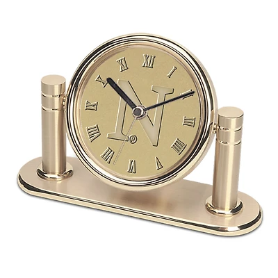 Gold Northwestern Wildcats Arcadia Desk Clock