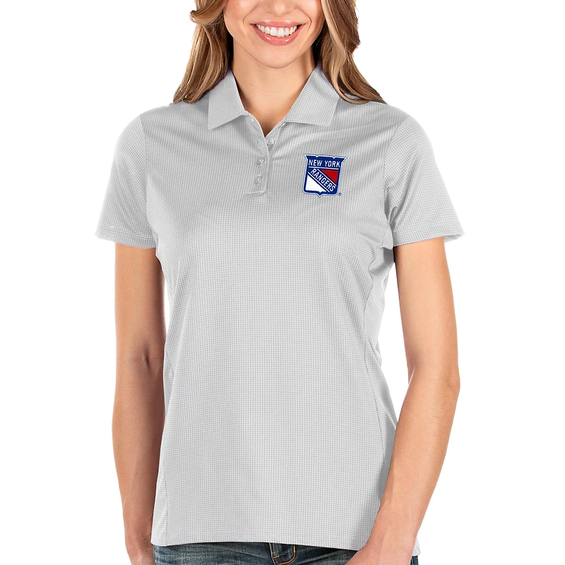 Women's Antigua White New York Rangers Balance Polo