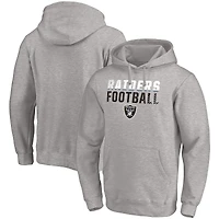 Men's Fanatics Heather Gray Las Vegas Raiders Fade Out Fitted Pullover Hoodie