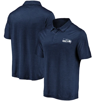 Men's Fanatics College Navy Seattle Seahawks Striated Primary Logo Polo