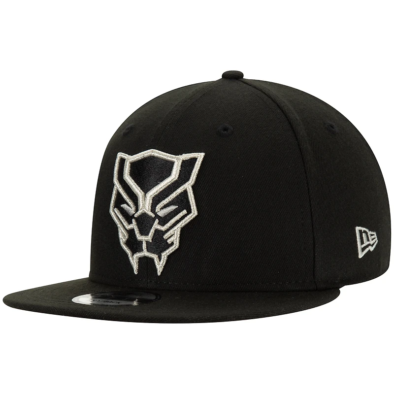 Men's Black New Era Black Panther Classic Logo 9FIFTY Adjustable Snapback Hat