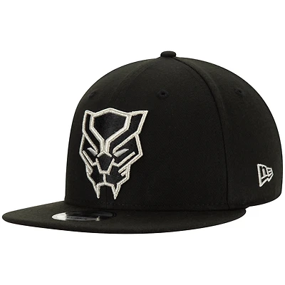 Men's Black New Era Black Panther Classic Logo 9FIFTY Adjustable Snapback Hat