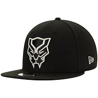Men's Black New Era Black Panther Classic Logo 9FIFTY Adjustable Snapback Hat