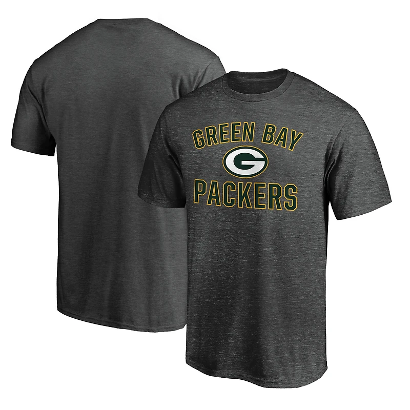 Men's Fanatics Heathered Charcoal Green Bay Packers Logo Big & Tall Victory Arch T-Shirt