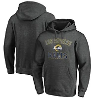 Men's Fanatics Heather Charcoal Los Angeles Rams Victory Arch Team Fitted Pullover Hoodie