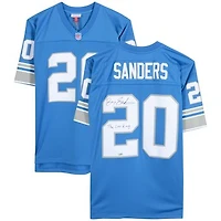 Barry Sanders Detroit Lions Autographed Mitchell & Ness Blue Replica Jersey with "Lion King" Inscription