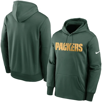 Men's Nike Green Bay Packers Fan Gear Wordmark Performance Pullover Hoodie
