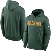 Men's Nike Green Bay Packers Fan Gear Wordmark Performance Pullover Hoodie