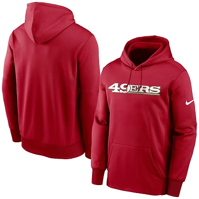 Men's Nike Scarlet San Francisco 49ers Fan Gear Wordmark Performance Pullover Hoodie