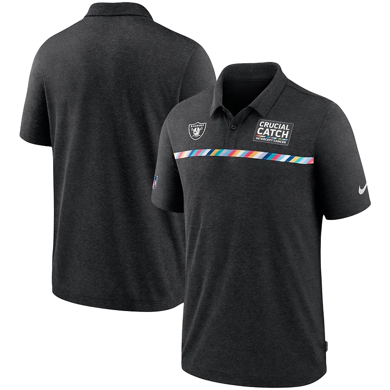 Men's Nike Black Las Vegas Raiders Crucial Catch Sideline Early Season Polo