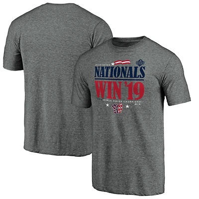 Men's Majestic Gray Washington Nationals 2019 World Series Champions Inaugural Win Tri-Blend T-Shirt