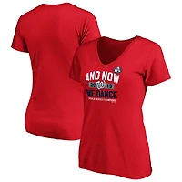 Women's Majestic Red Washington Nationals 2019 World Series Champions Let's Dance V-Neck T-Shirt